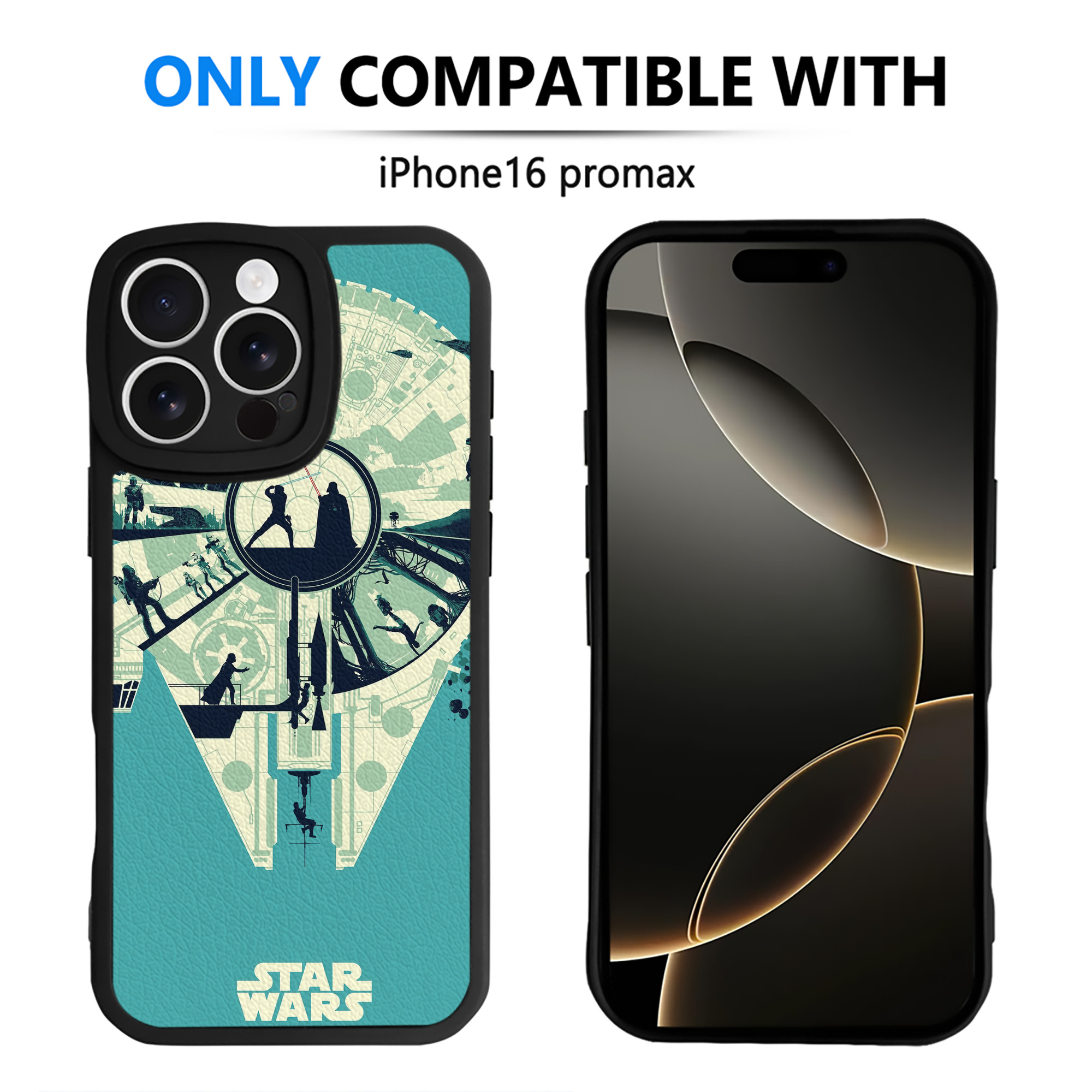（画像用） スター・ウォーズ Star Wars 【iPhone 16シリーズ対応】シリコンスマホケース（レザー調） 材質：シリコン